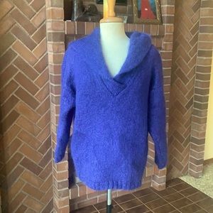 Nordstrom Savvy vintage purple hooded mohair chunky oversized